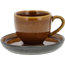 Gastro Espresso med fat 7 cl Svart/Amber