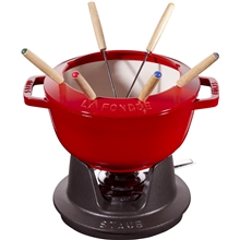 Rød - Staub Fondue sett 2,35 L