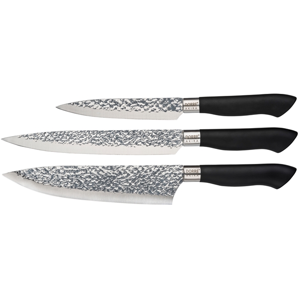 Akira knivsett 3 kniver svart håndtak (Bilde 1 av 4)