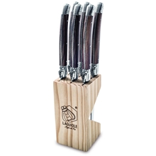 1 set - Grillkniver Laguiole Dark Wood 6-pak