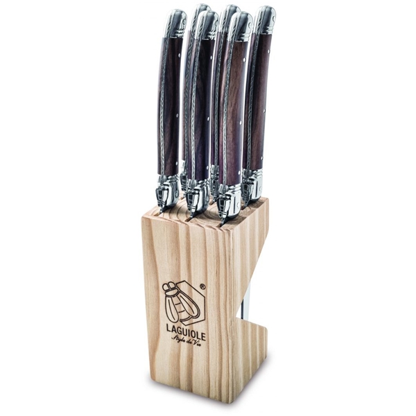 Grillkniver Laguiole Dark Wood 6-pak (Bilde 1 av 9)