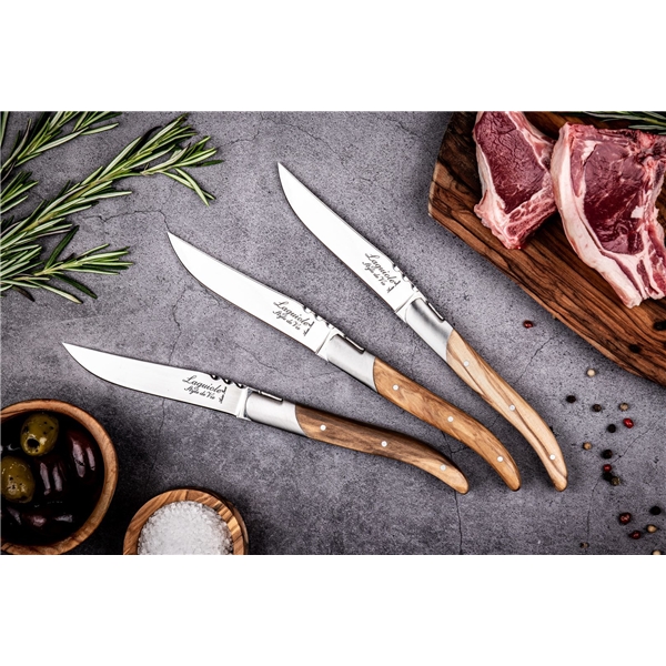 Grillkniver Laguiole Oliventre glatt 6-pak (Bilde 5 av 7)