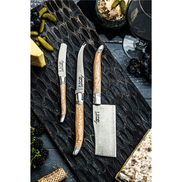 Ostekniver Laguiole Oak Wood Stonewash 3-pak (Bilde 5 av 7)