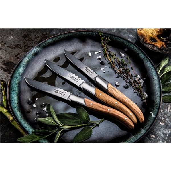 Grillkniver Laguiole Oak Wood Stonewash 6-pak (Bilde 2 av 5)