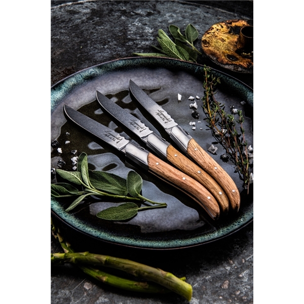 Grillkniver Laguiole Oak Wood Stonewash 6-pak (Bilde 3 av 5)