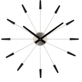 Plug Inn Veggklokke 58 cm Sort