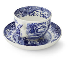 Blue Italian Jumbo Kaffekopp med tallerken 56 cl