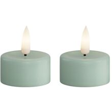 2 stk/pakke - Sage Green - LED Telys 4 cm