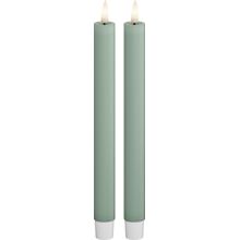 2 stk/pakke - Sage Green - LED Kronelys 24 cm