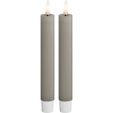 2 stk/pakke - Sand - LED Kronelys 15 cm