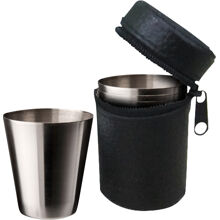 Benny Snapsmugg 4-pack i lærfutteral