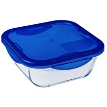 2 liter - Transparent - Oppbevaringsboks i glass Cook&Go firkantet