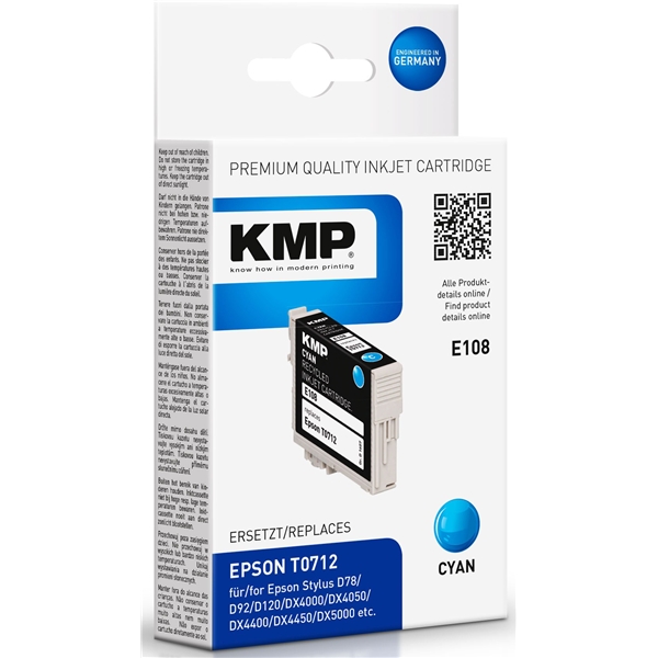 KMP E108 - Epson T0712 Cyan