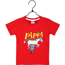 110 - Pippi Langstrømpe T-Shirt Rød