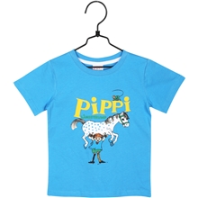 98 cl - Pippi Langstrømpe T-Shirt Blå