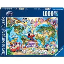 Puslespill 1000 Deler Disney's World Map