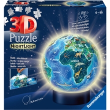 Puslespill 3D 72 Deler Children Globe Nightlight