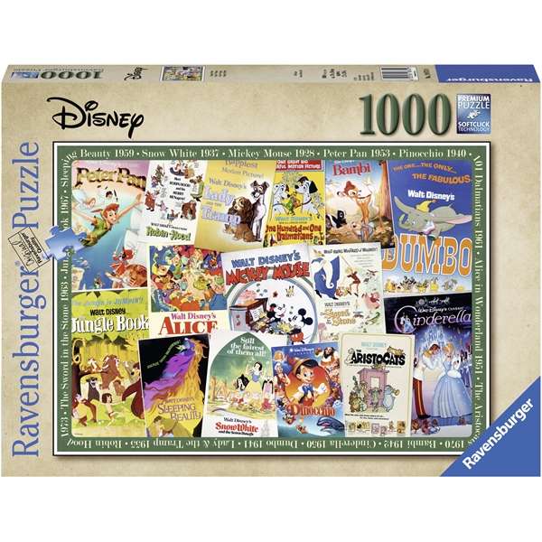 Puslespill 1000 Deler Disney Vintage Movie Post (Bilde 1 av 2)