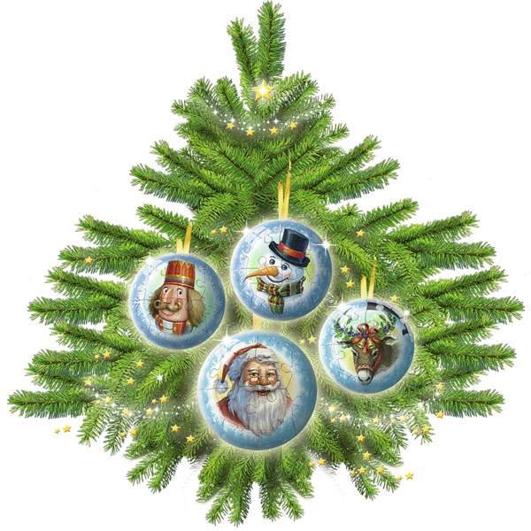 Puslespill 4 x 27 Deler Christmas Puzzle-Ball-Set (Bilde 2 av 6)