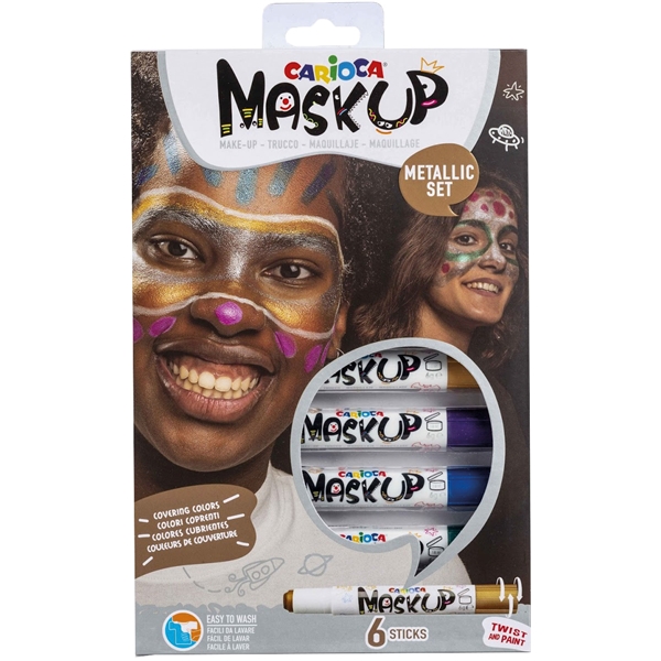 Mask up ansiktsfarge, Metallic 6-pack (Bilde 1 av 3)