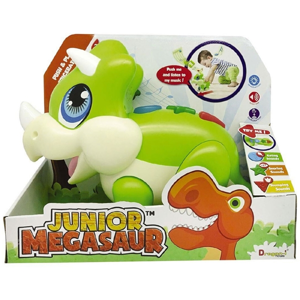 Dragon-I Triceratops Junior Megasaur Push & Play (Bilde 2 av 3)