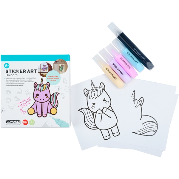 Klistremerke Art Unicorn (Bilde 1 av 2)