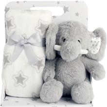 Fleecepledd & Kosedyr Grå Elefant