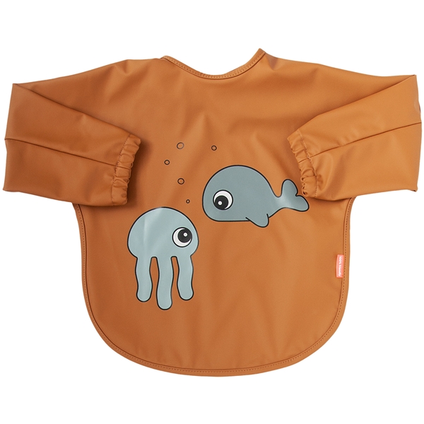 Done By Deer Sleeved Bib Sea Friends Grey (Bilde 1 av 2)