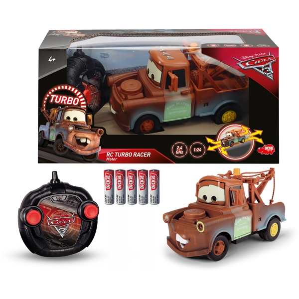 Disney Cars Radiostyrt Garbage Turbo Racer 1:24