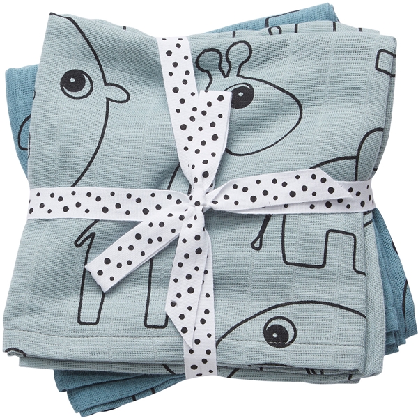 Done By Deer Burp Cloth 2-P Contour Blue (Bilde 1 av 2)