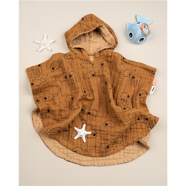 Done By Deer Bath Poncho Sea Friends Mustard (Bilde 3 av 3)