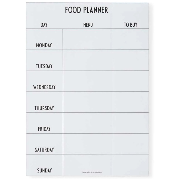 Design Letters Weekly Food Planner