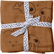 Mustard - Done By Deer Burp Cloth 2-P Grey Sea Friends