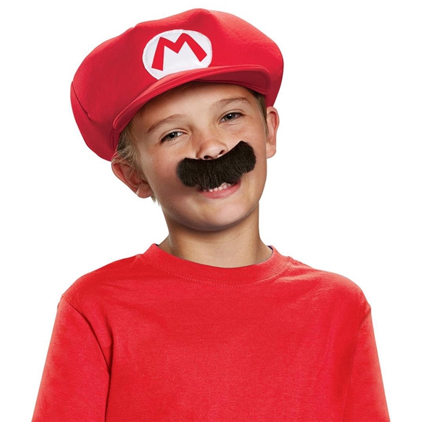 Super Mario Rollespill Hat + Bart (Bilde 2 av 2)