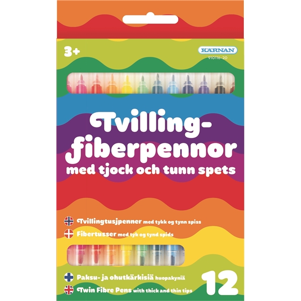 Tvillingfiberpenner 12 stk