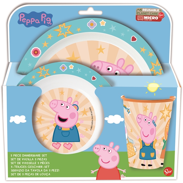 Peppa Gris Middagssett 3 Deler