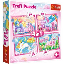 Puslespill 4-i-1 Trefl Unicorns