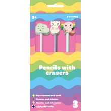 Penner med viskelær 3-pack