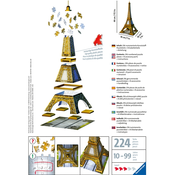 Puslespill bygning 3D - Eiffeltårnet (Bilde 2 av 7)