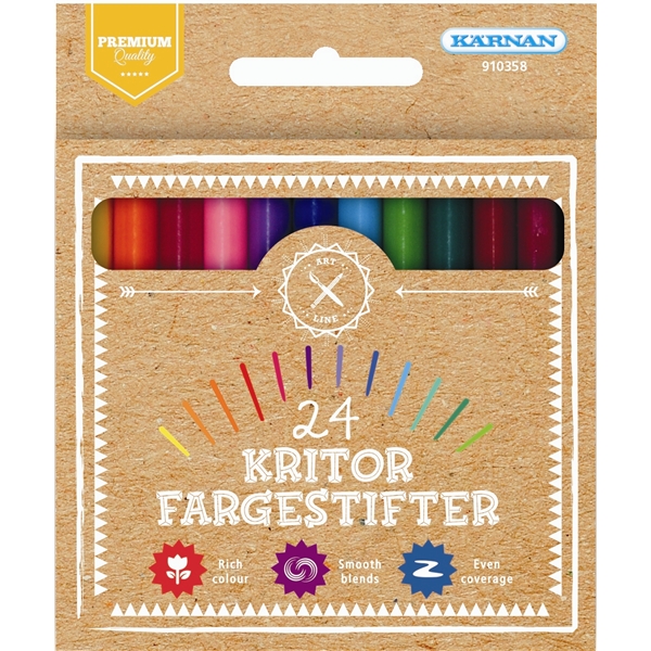 Premium Fargestifter 24-pakk