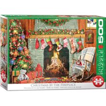 Puslespill 500 Biter Christmas by the Fireplace