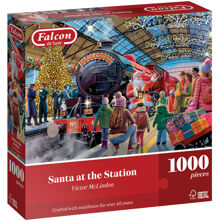 Puslespill 1000 brikker Santa at the Station