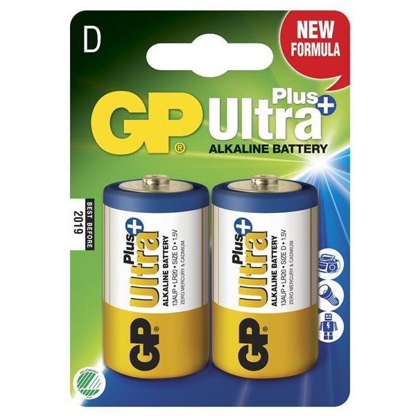 GP Batteries Ultra Plus, LR20, 2-pack (Bilde 1 av 2)