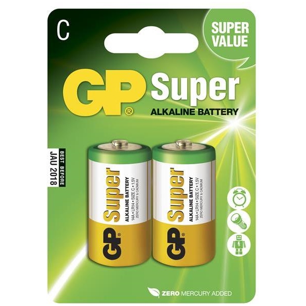 GP Batteries Size C, LR14, 1.5V, 2-pack (Bilde 1 av 3)