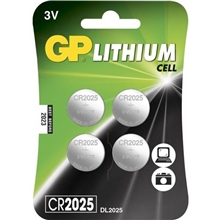 GP Batteries CR2025, 3V, 4-pack