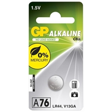 GP-cellebatteri, størrelse LR44, 1,5V, 1-pakning