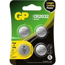 GP-batteri CR2032, 4-pakning