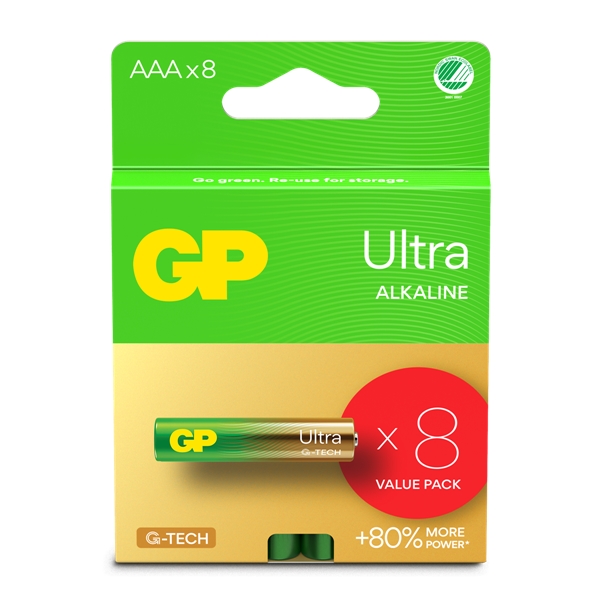 GP Batterier Ultra AAA, 8-pakning (Bilde 1 av 2)