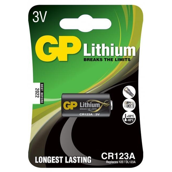 GP Batterier CR123A 3V, 1-pakning (Bilde 1 av 2)