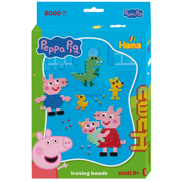 Hama Midi Box Peppa Pig med Evie 2000 stk. (Bilde 1 av 3)